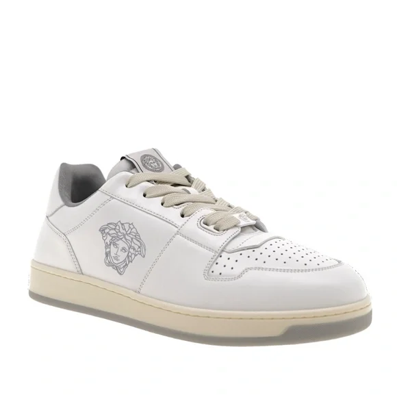 Versace Medusa Men Sneakers White Leather Size 45 / 12 US New